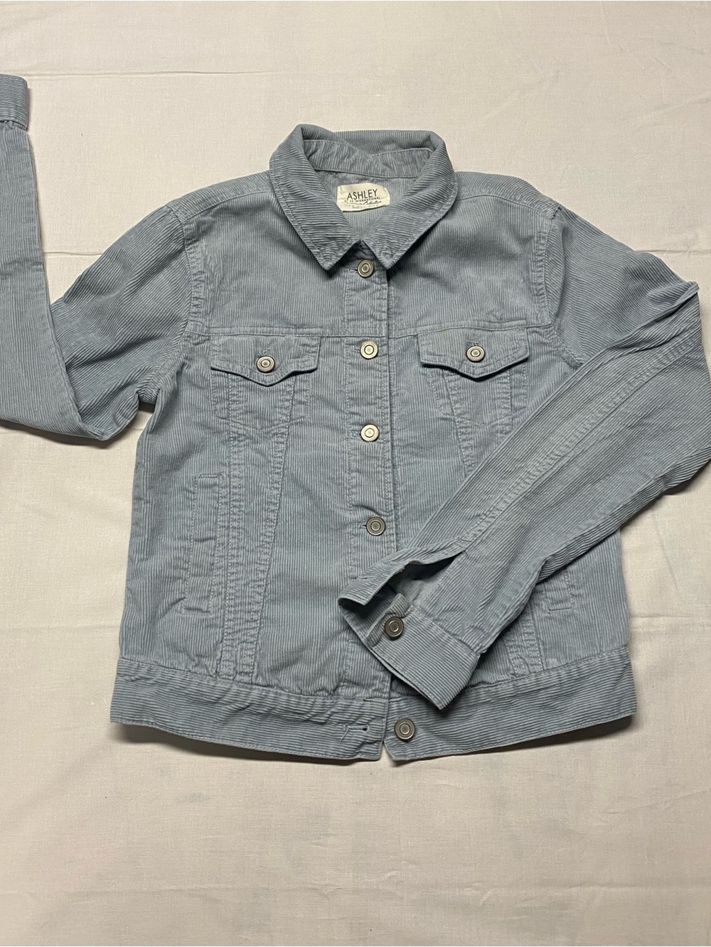 Ashley By 26 International Kids' Light Blue Corduroy Button-Up Jacket